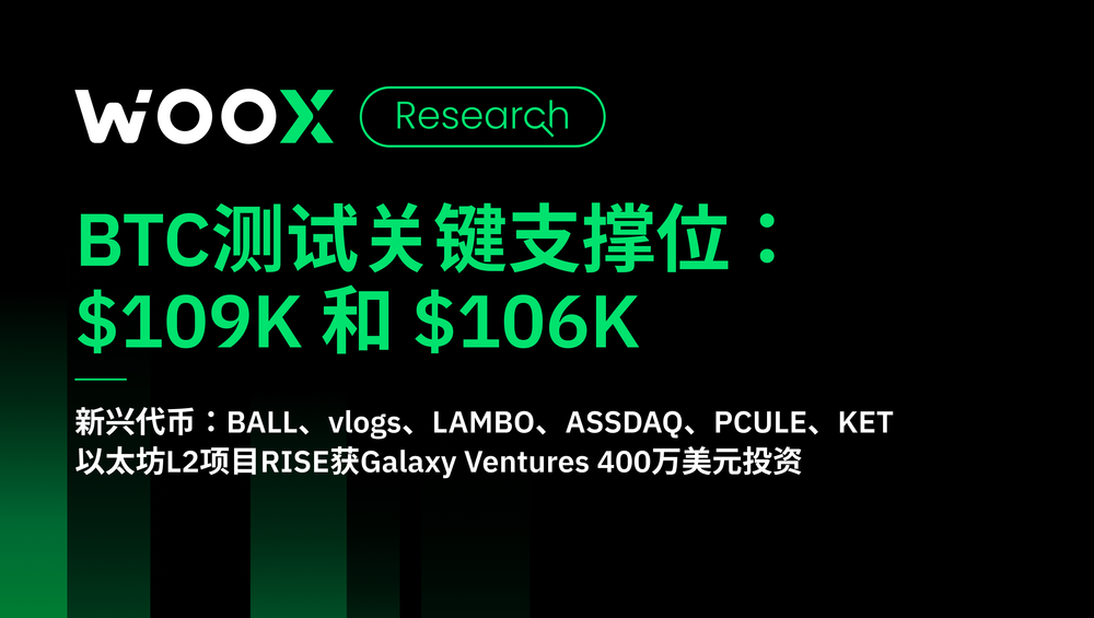 BTC测试关键支撑位：$109K 和 $106K