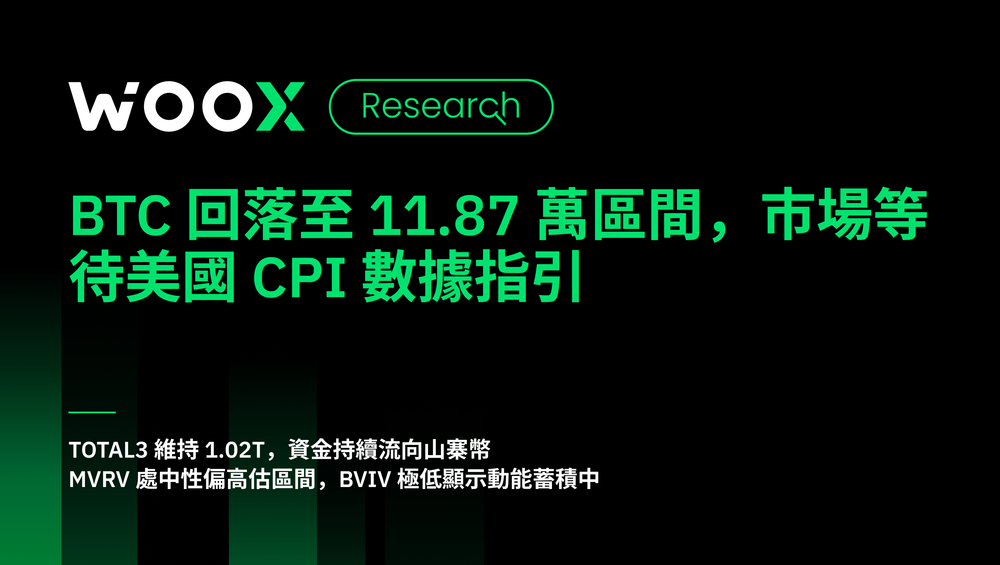 BTC 回落至 11.87 萬區間，市場等待美國 CPI 數據指引
