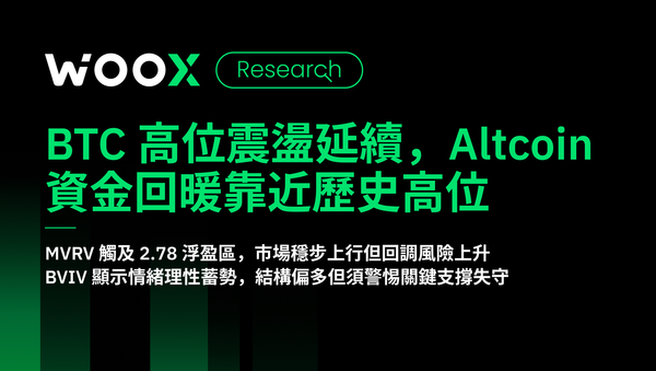 BTC 高位震盪延續，Altcoin資金回暖靠近歷史高位
