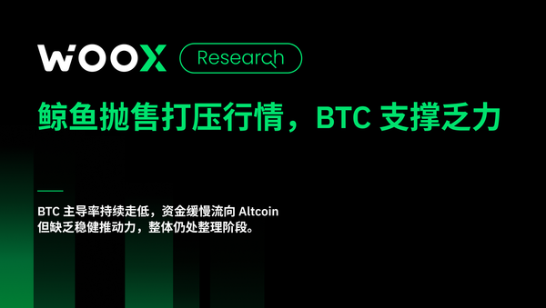 鲸鱼抛售打压行情，BTC 支撑乏力