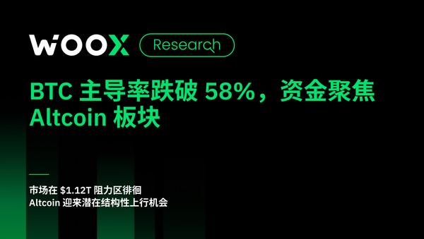 BTC 主导率跌破 58%，资金聚焦 Altcoin 板块